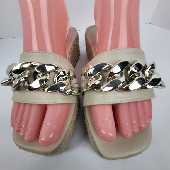 Anne Klein Nomad Chunky Chain Beige Platform Espadrille Size 8 M - Picture 7 of 15